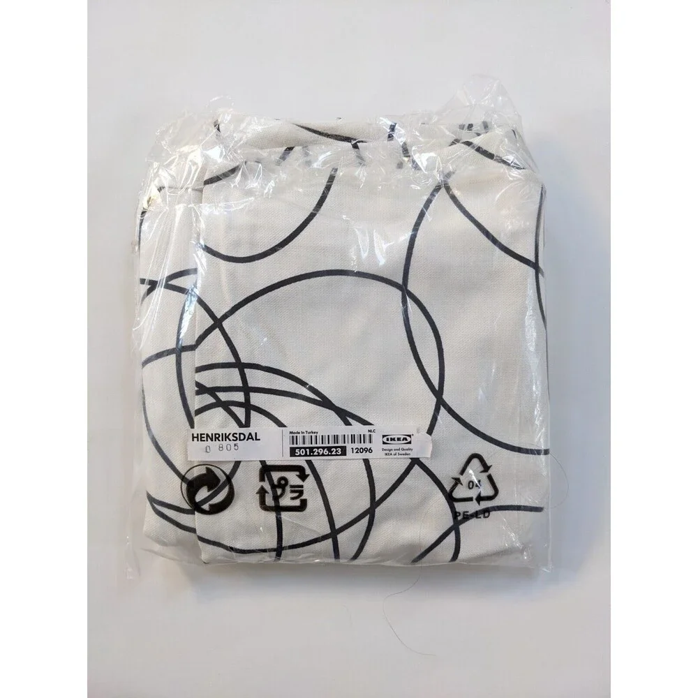 Set of 4 IKEA Henriksdal‎ Chair Covers Slipcovers Abstract Black White Pattern